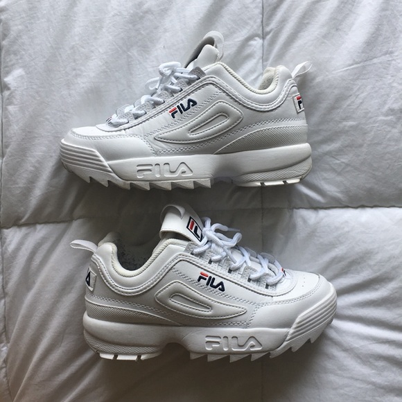 White FILA chunky sneakers - fits women’s 6.5 & 7 - Picture 1 of 4